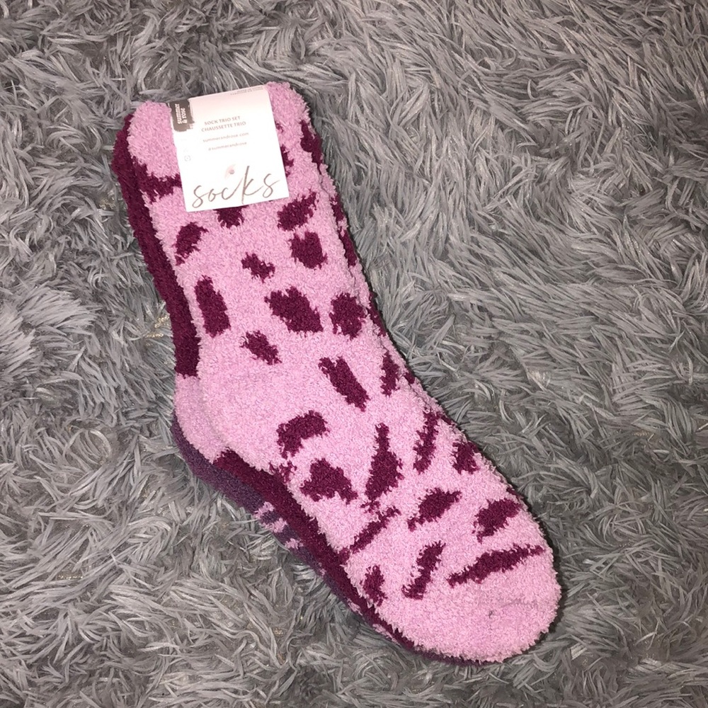 Summer & Rose Fuzzy Sock Trio Set